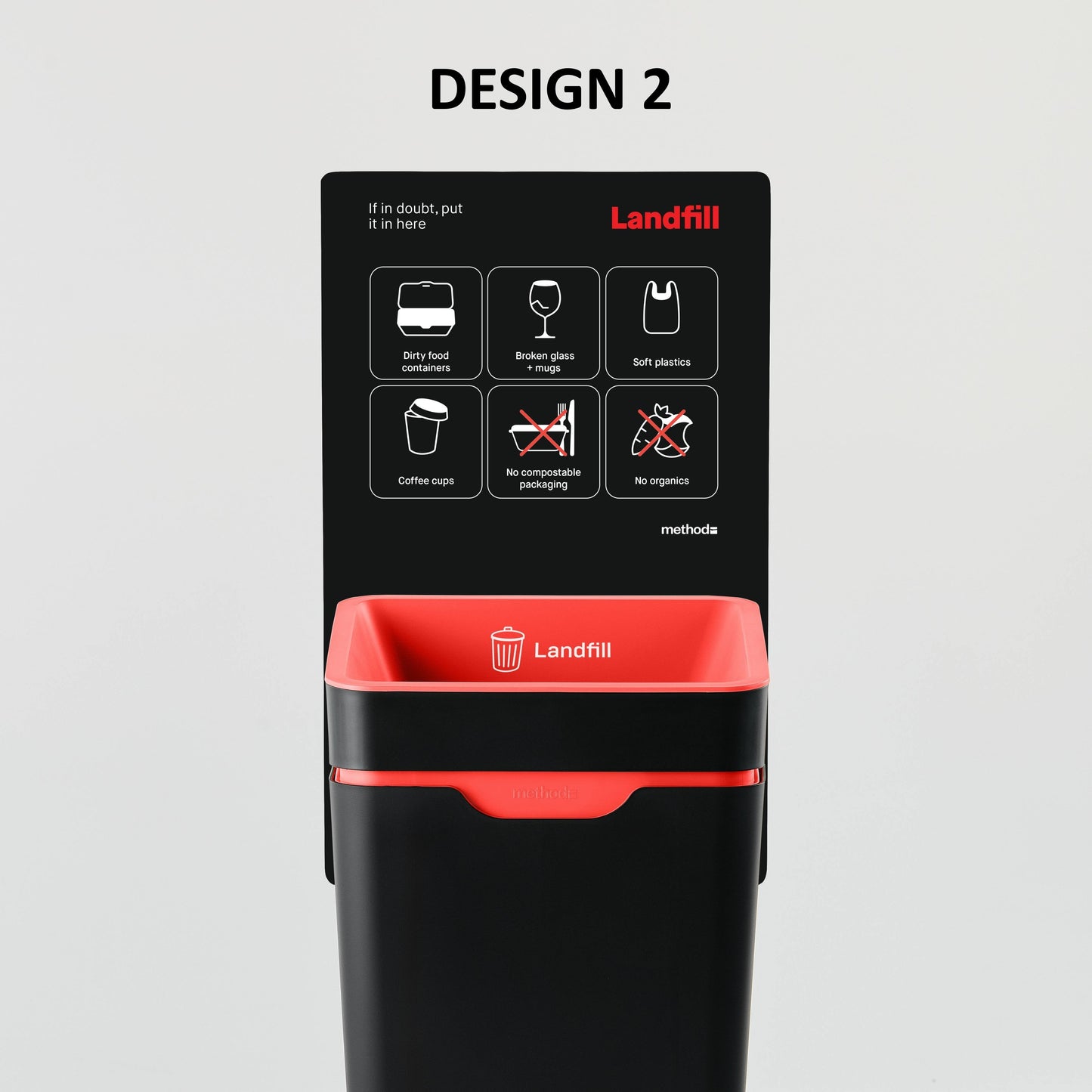 Vertical Sign - Red Landfill (for 60L Method bin)