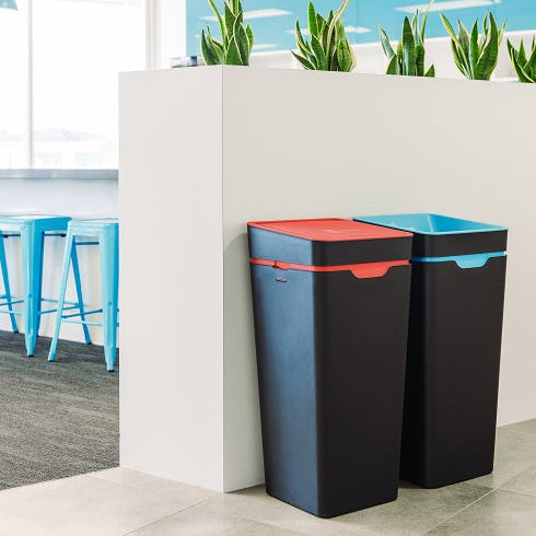 Method Office Recycling Bin Touch Lid 60L | Red Landfill