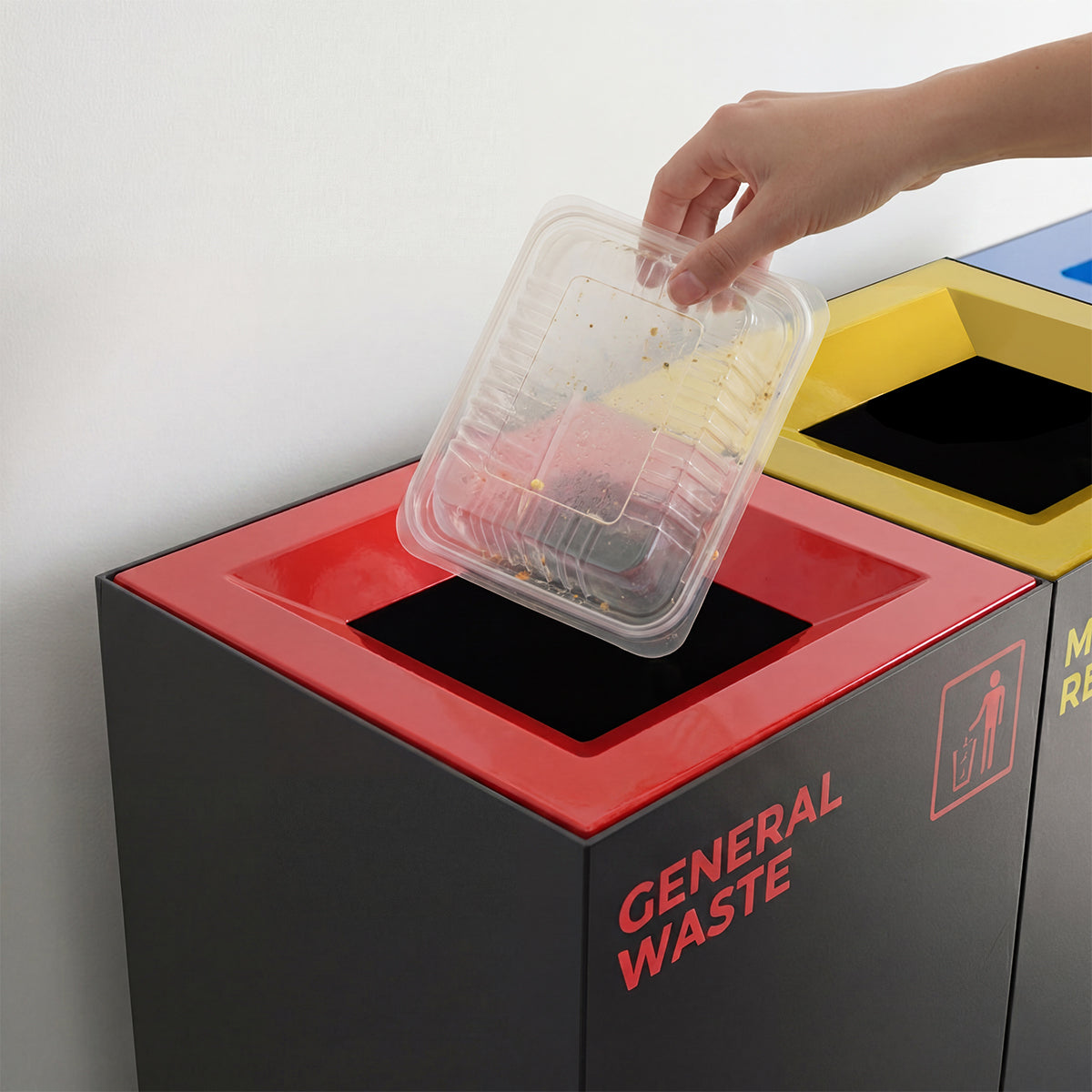 Richmond 4-Station Waste Recycling Bin Kit (4 x 52L) | Red, Yellow, Blue & Green