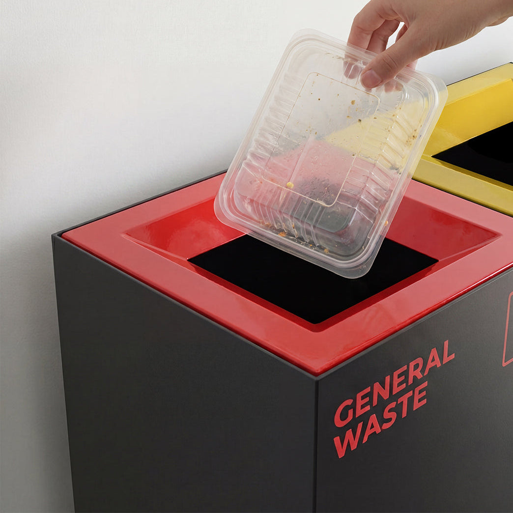 Richmond 2-Station Waste Recycling Bin Kit (2 x 52L) | Red & Yellow