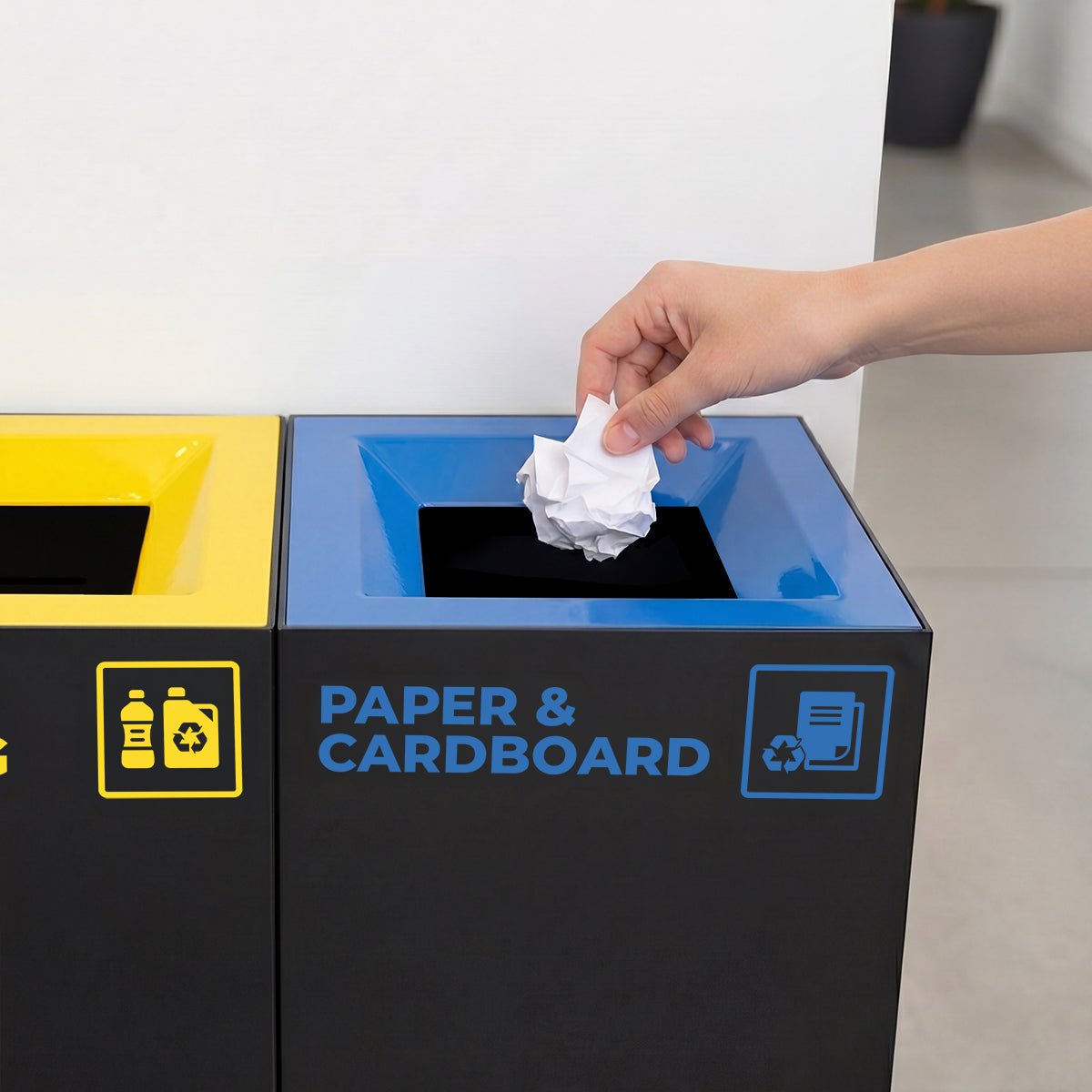 Richmond 3-Station Waste Recycling Bin Kit (3 x 52L) | Red, Yellow & Blue