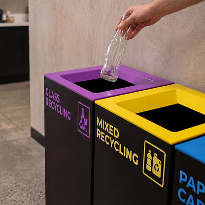 Richmond Recycling Bin Open Lid 52L | Purple Glass