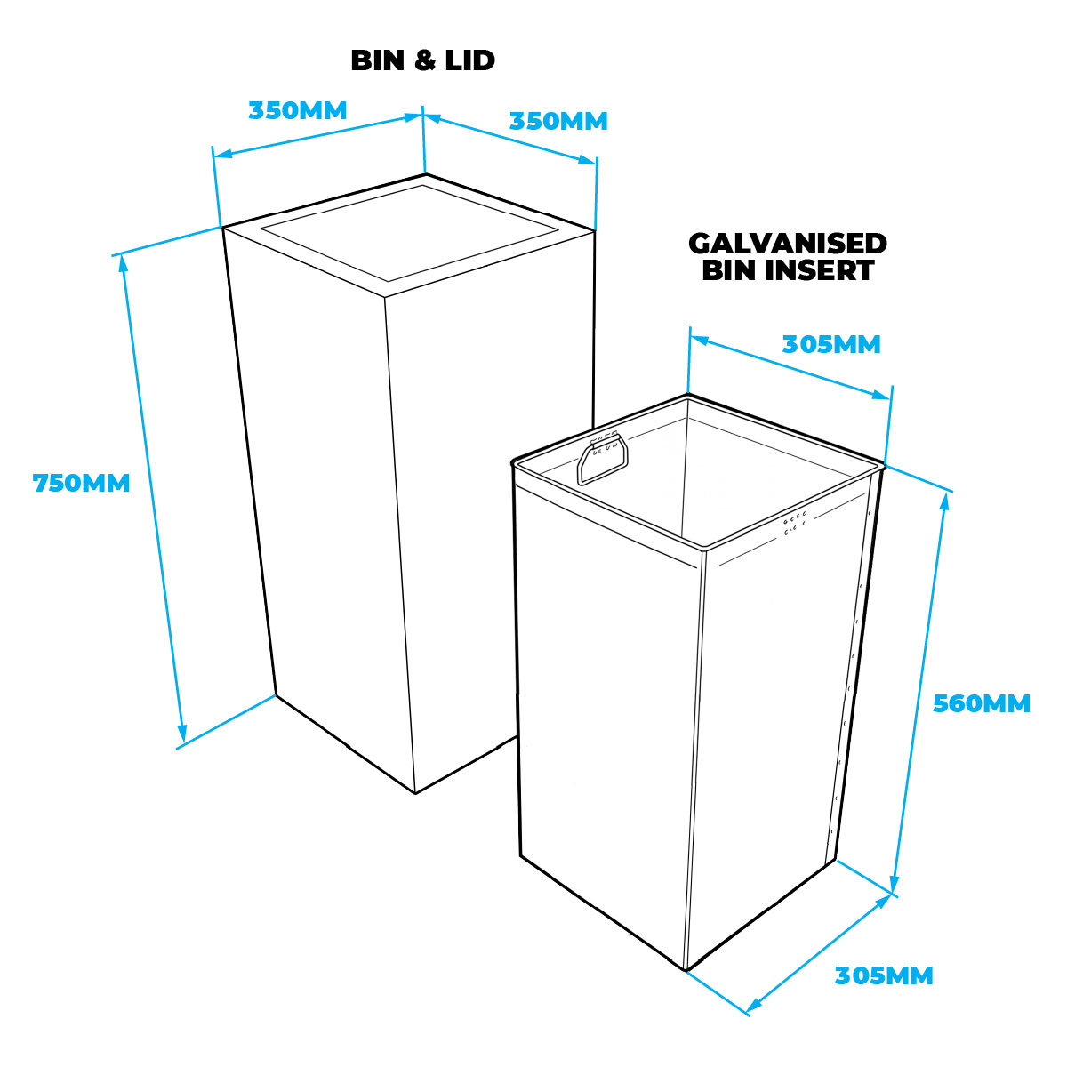 Richmond 2-Station Waste Recycling Bin Kit (2 x 52L) | Red & Yellow