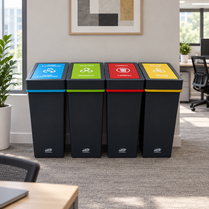 Sabco Deluxe Recycling Bin 40L | Yellow Recycling
