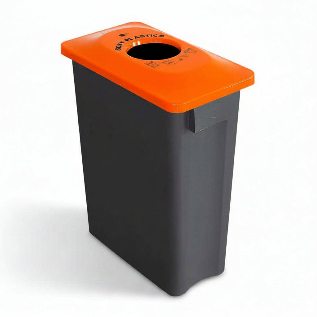 MultiSort Recycling Bin 60L | Orange Soft Plastics