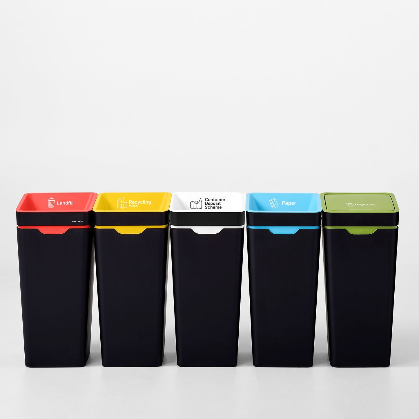 Method Office Recycling Bin Touch Lid 60L | Green Organics