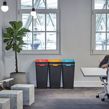 Method Office Recycling Bin Touch Lid 60L | Yellow Mixed Recycling