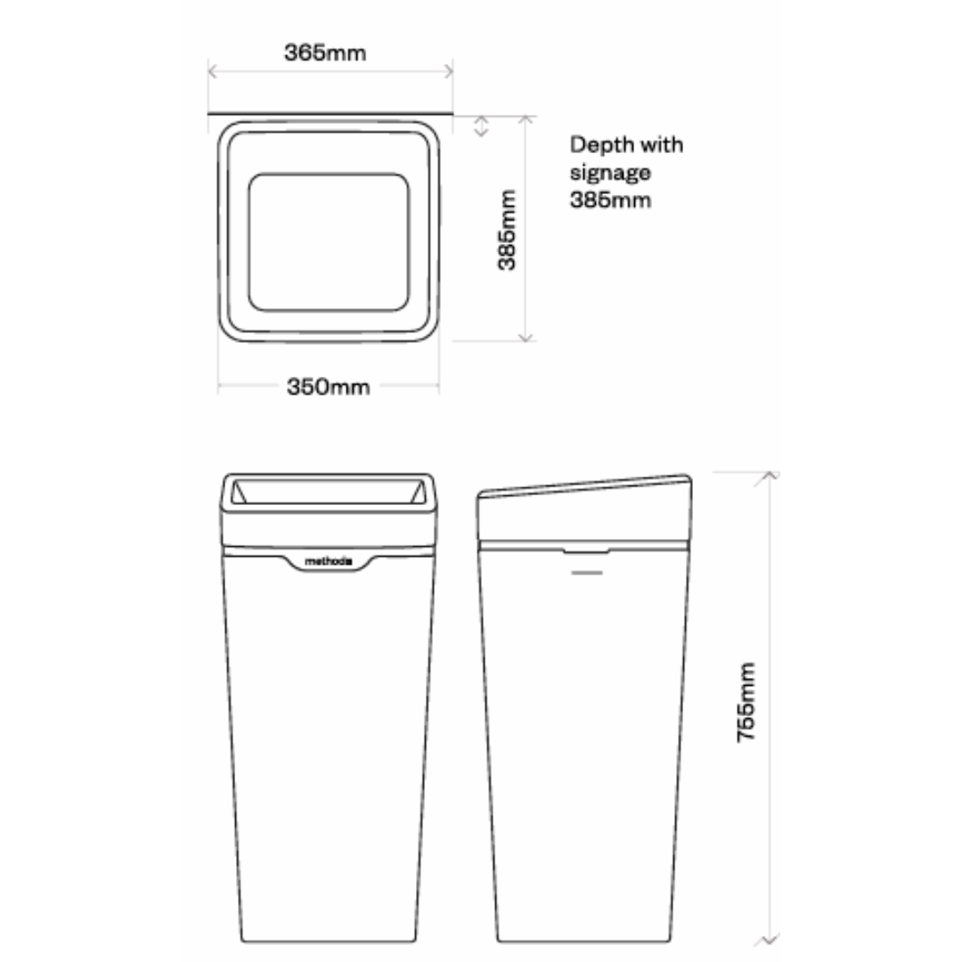 Method Office Recycling Bin Open Lid 60L | Purple Glass