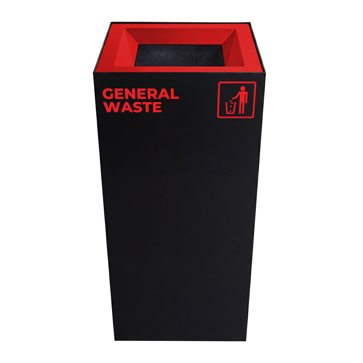 Richmond Recycling Bin Open Lid 52L | Red General Waste