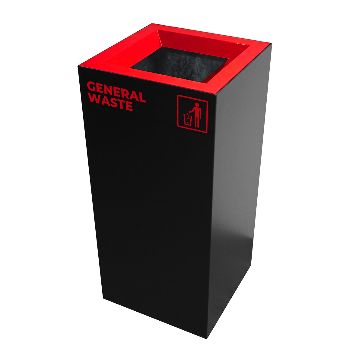 Richmond Recycling Bin Open Lid 52L | Red General Waste