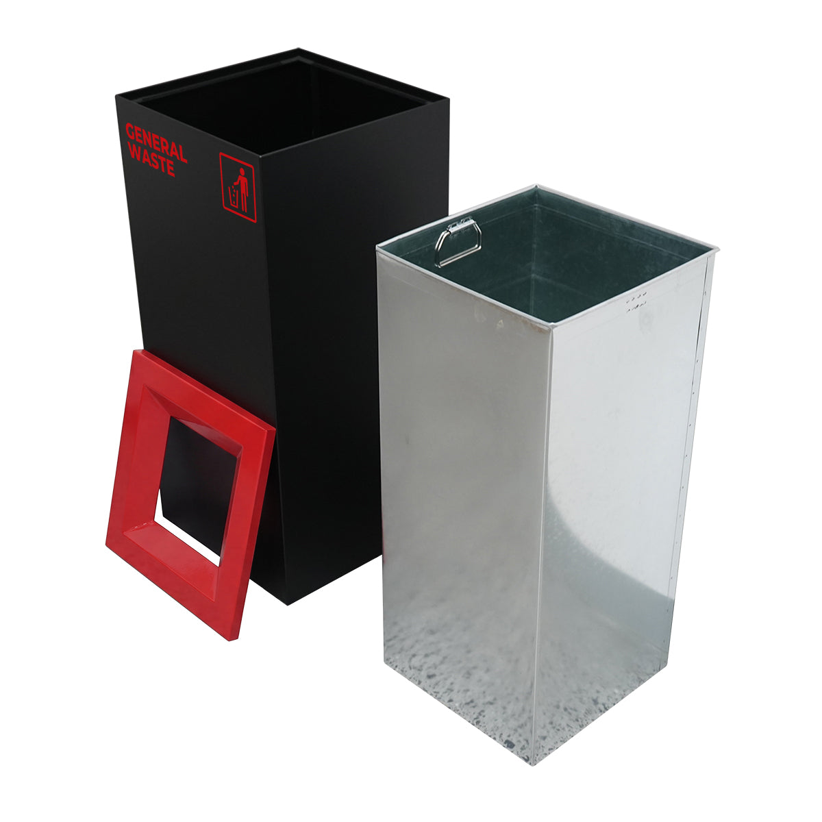Richmond Recycling Bin Open Lid 52L | Red General Waste