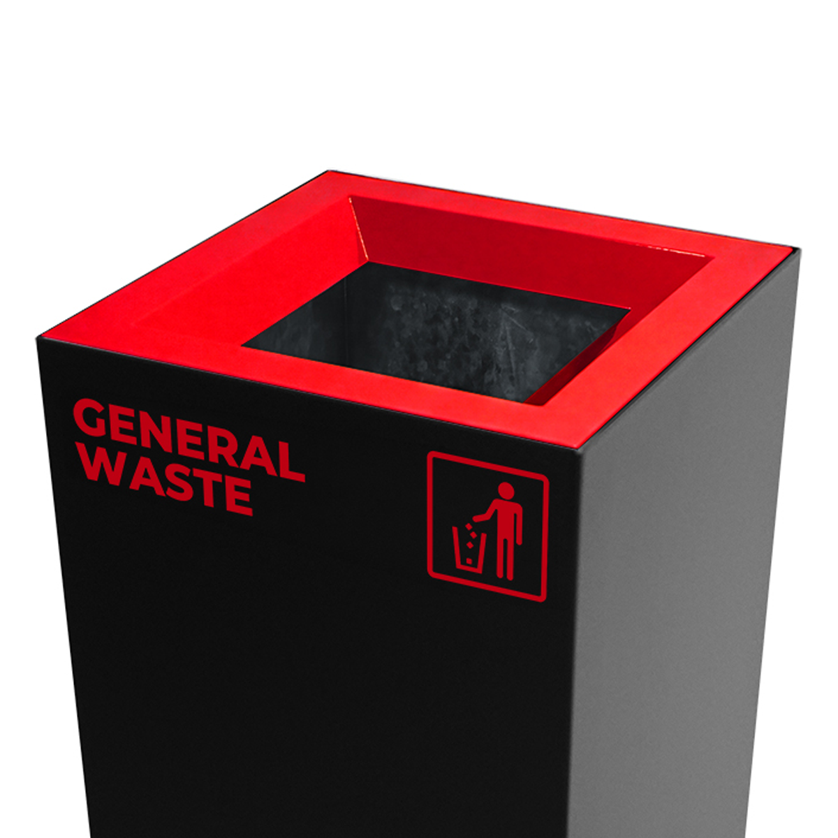 Richmond Recycling Bin Open Lid 52L | Red General Waste