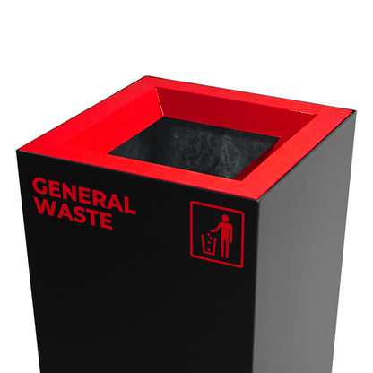 Richmond Recycling Bin Open Lid 52L | Red General Waste
