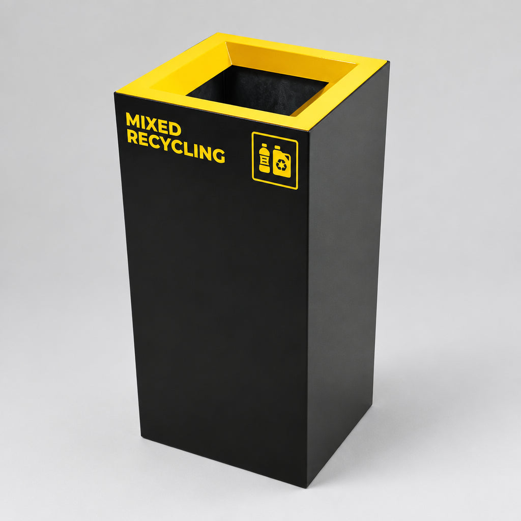 Richmond Recycling Bin Open Lid 52L | Yellow Mixed Recycling