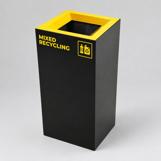 Richmond Recycling Bin Open Lid 52L | Yellow Mixed Recycling