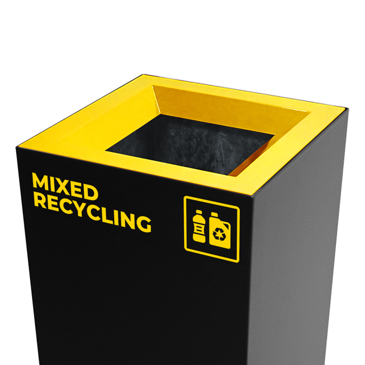 Richmond Recycling Bin Open Lid 52L | Yellow Mixed Recycling
