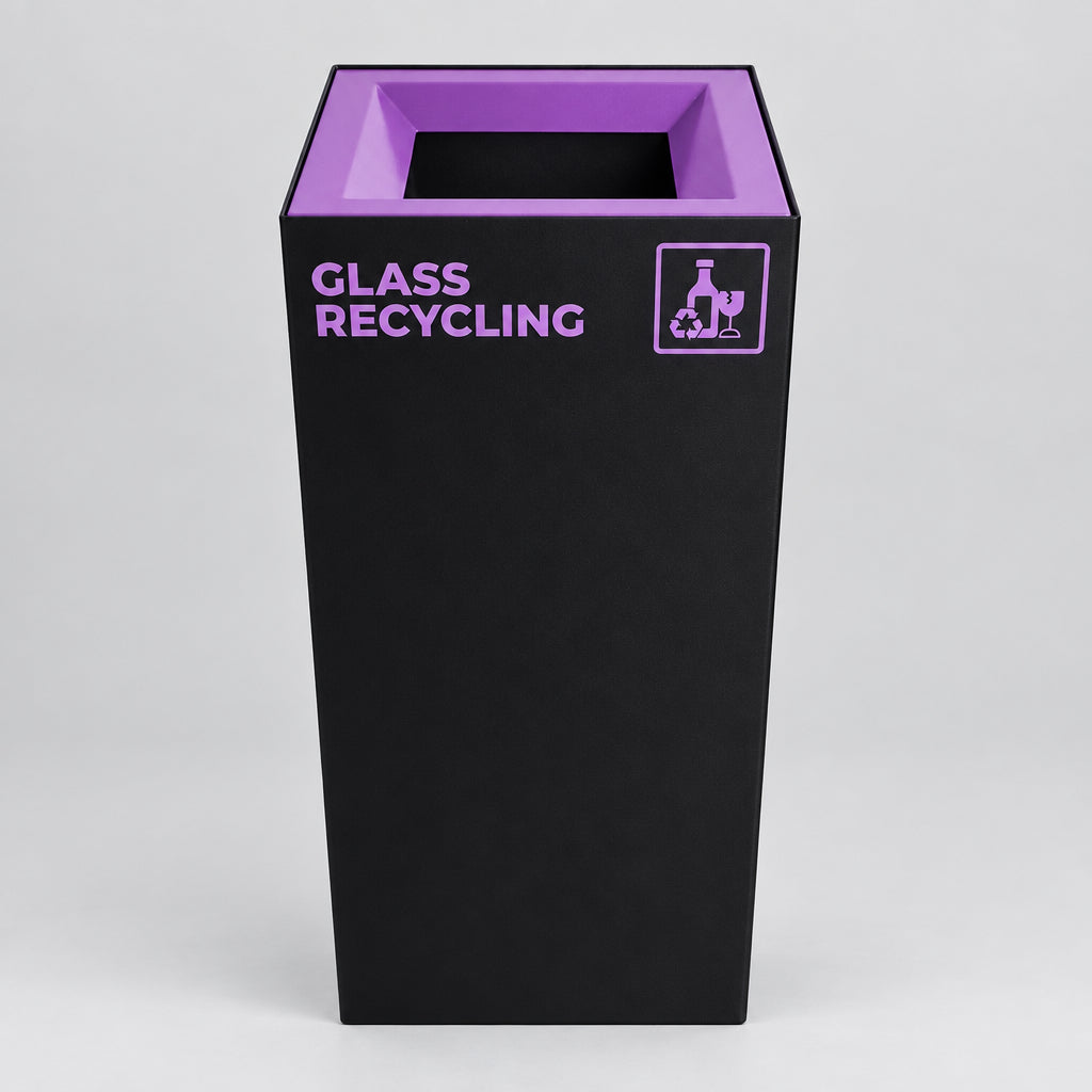 Richmond Recycling Bin Open Lid 52L | Purple Glass
