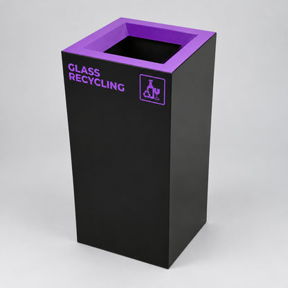 Richmond Recycling Bin Open Lid 52L | Purple Glass