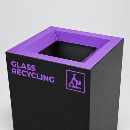 Richmond Recycling Bin Open Lid 52L | Purple Glass