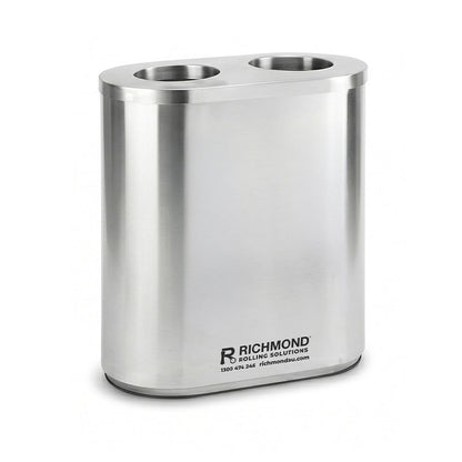 Stainless Steel Waste Sorting Station 2x 42L | Red & Yellow