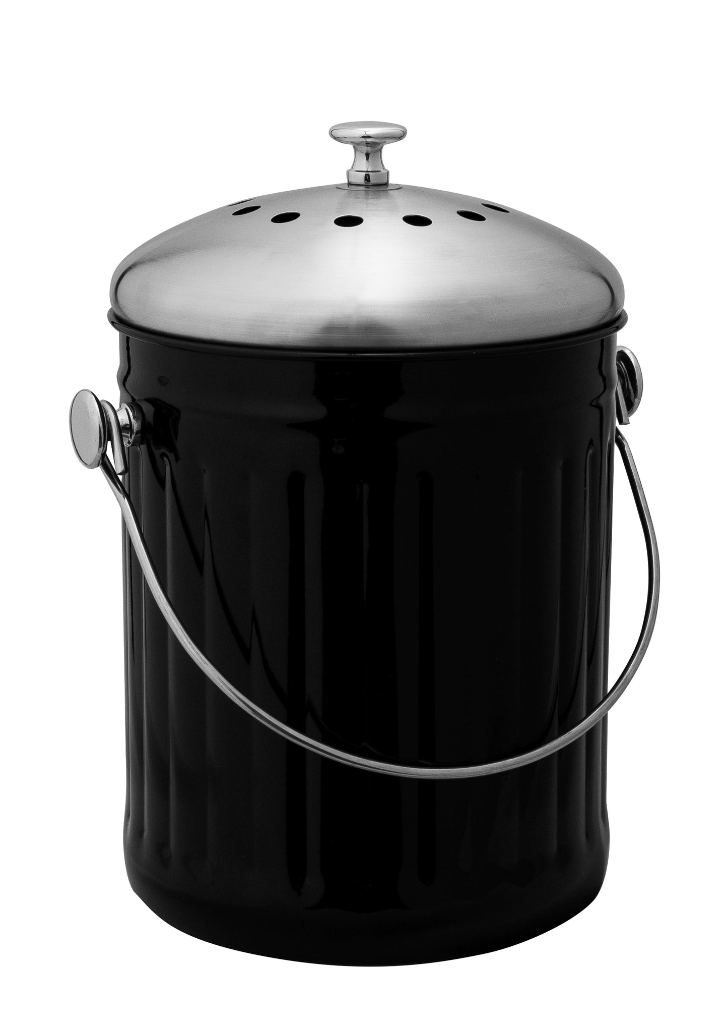 Stainless Steel Compost Caddy Bin 5L | Black