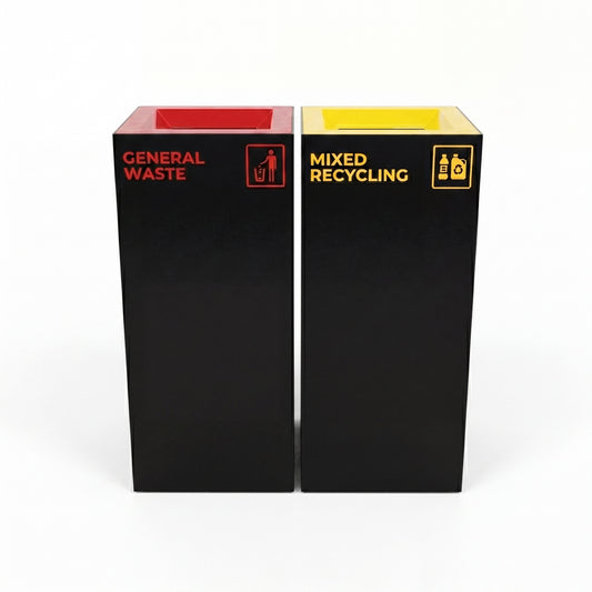 Richmond 2-Station Waste Recycling Bin Kit (2 x 52L) | Red & Yellow